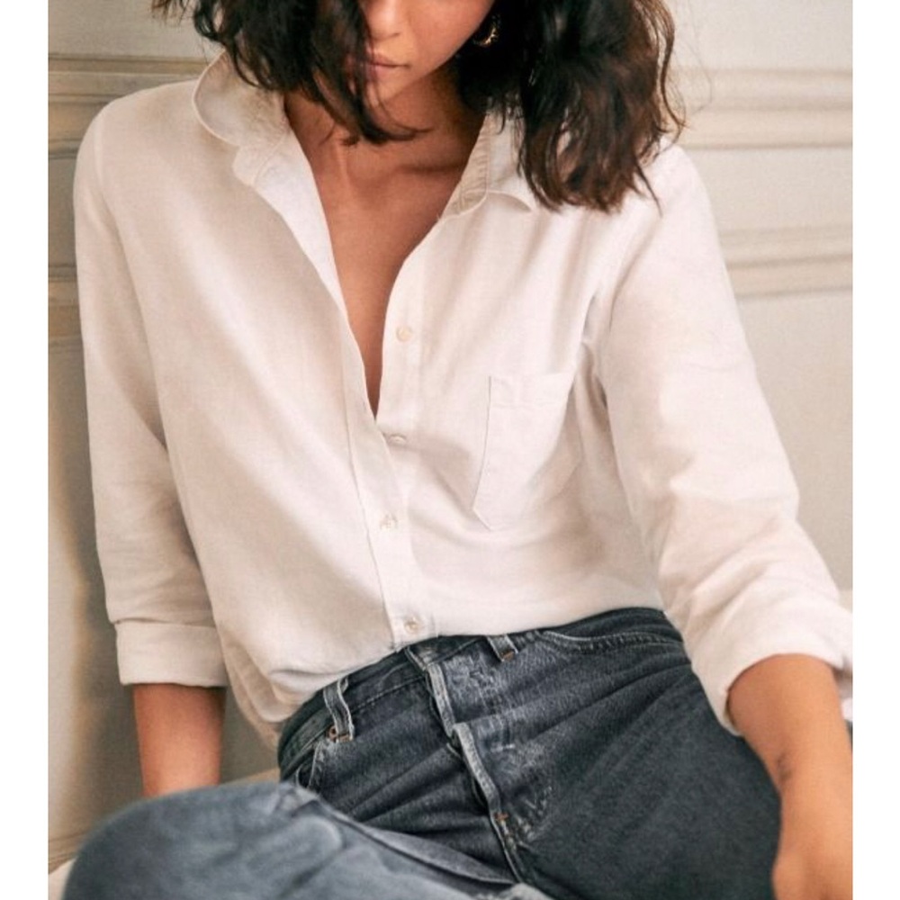 Women’s Sezane Cotton Tomboy Shirt Sz 32 / Med NWOT